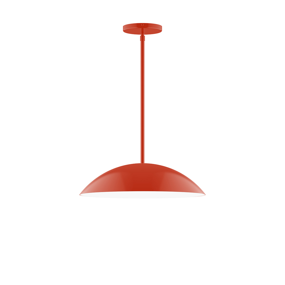 16" Plateau Stem Hung Pendant, Vermillion