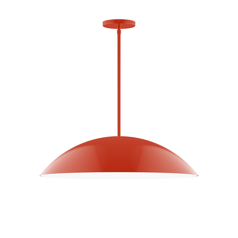 24" Plateau Stem Hung Pendant, Vermillion