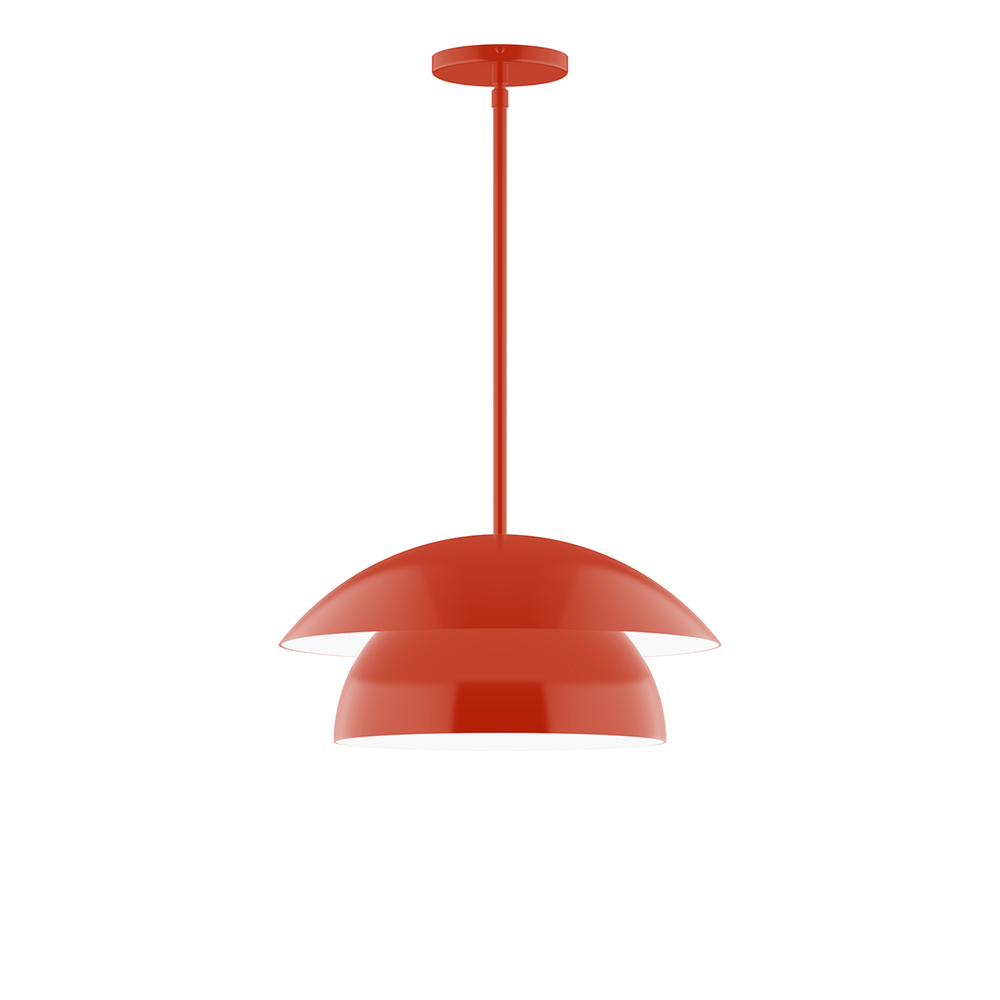 16" Nest Stem Hung Pendant, Vermillion