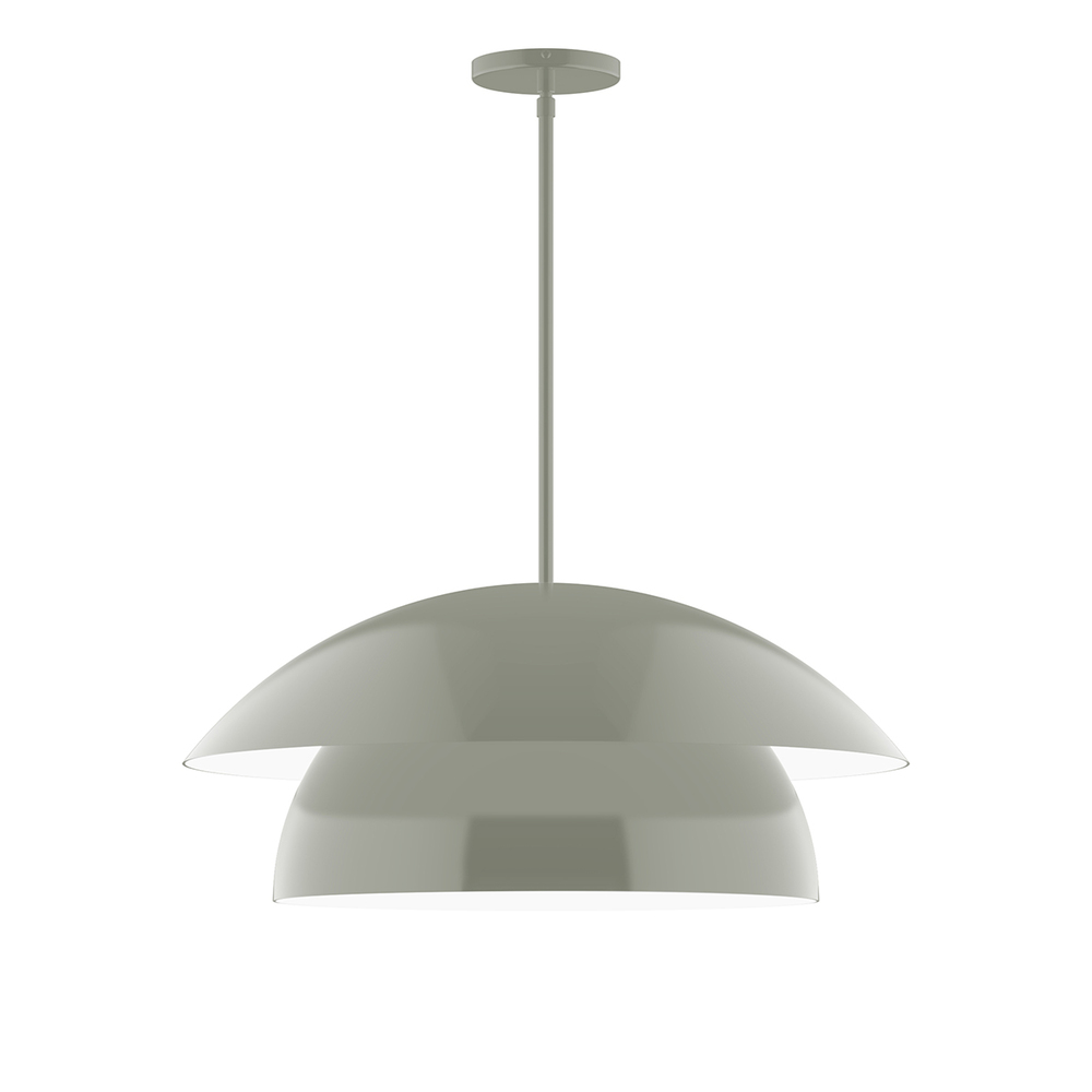 24" Nest Stem Hung Pendant, Moss Green