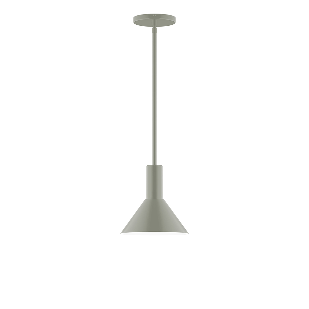 8" Chase Stem Hung Pendant, Moss Green