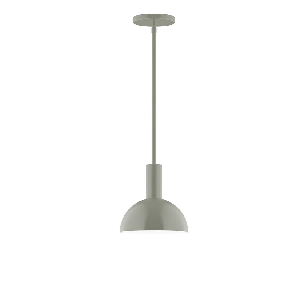 8" Ray Stem Hung Pendant, Moss Green