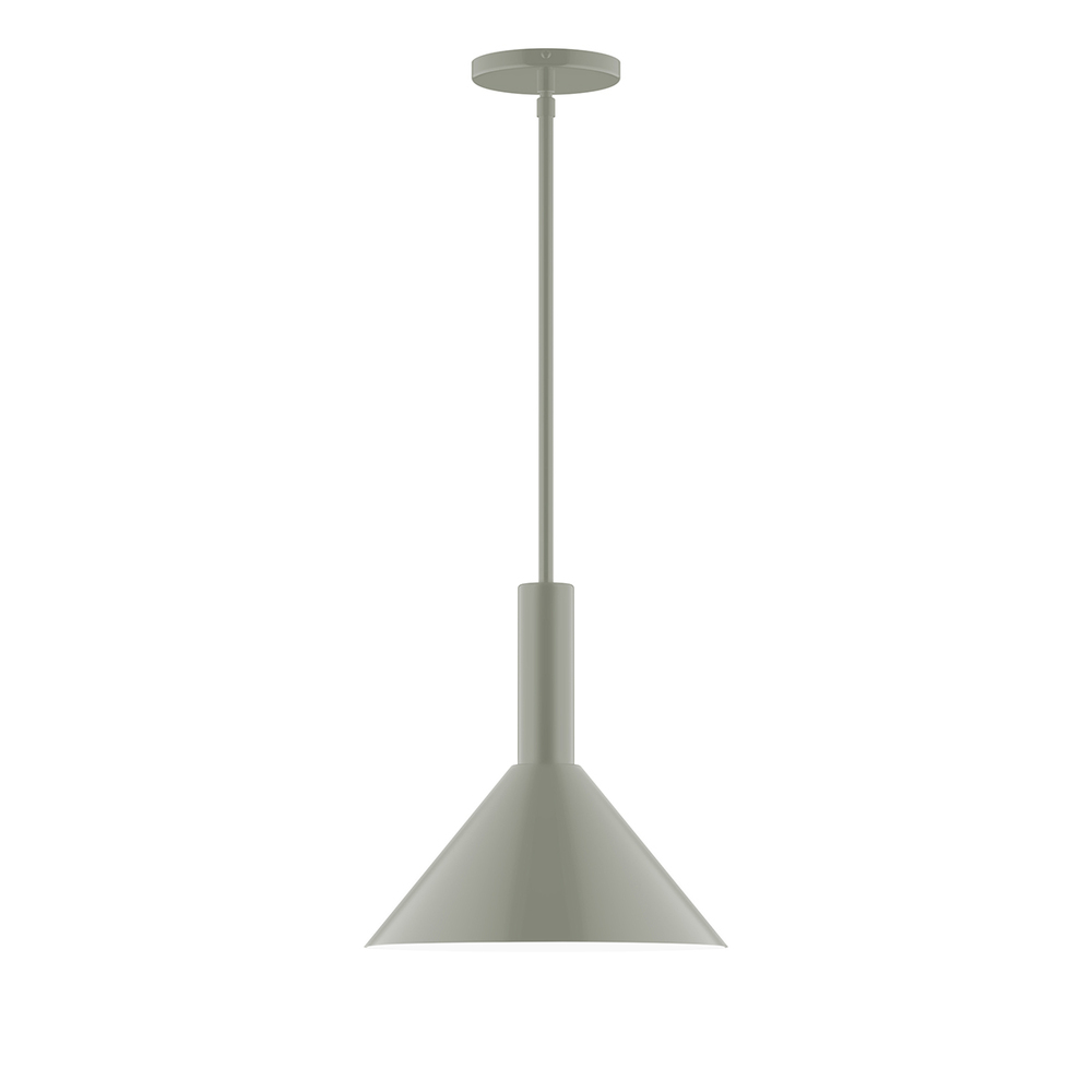 12" Chase Stem Hung Pendant, Moss Green