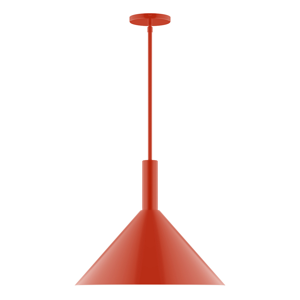 18" Chase Stem Hung Pendant, Vermillion