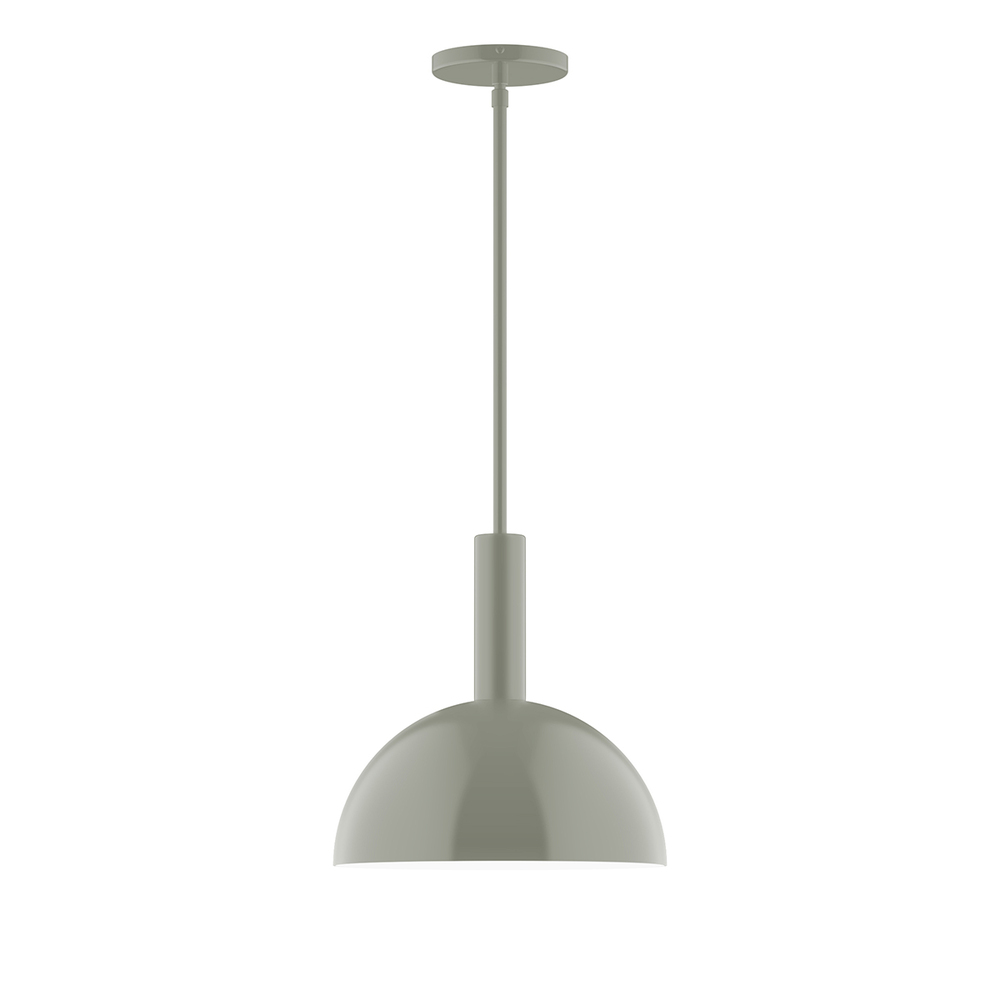 12" Ray Stem Hung Pendant, Moss Green