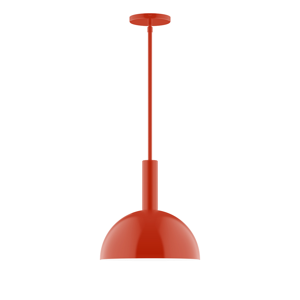 12" Ray Stem Hung Pendant, Vermillion