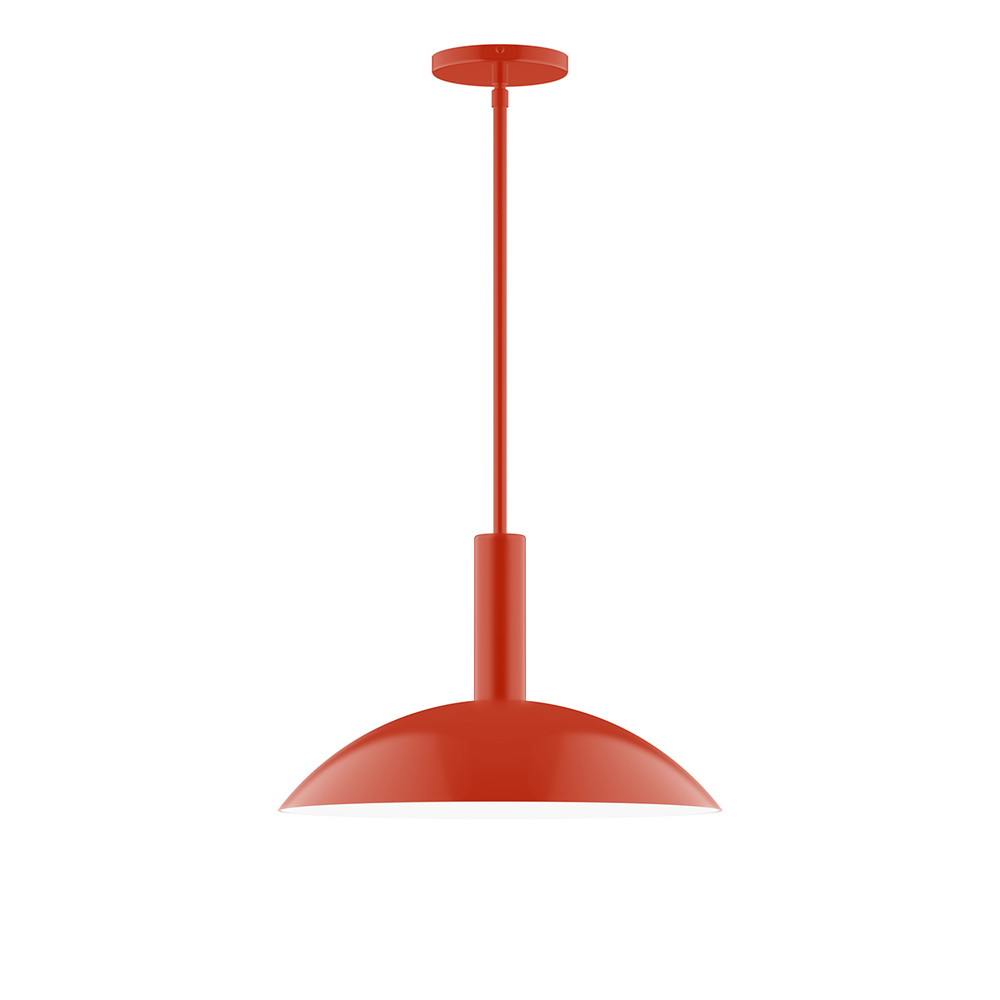 16" Glow Stem Hung Pendant, Vermillion