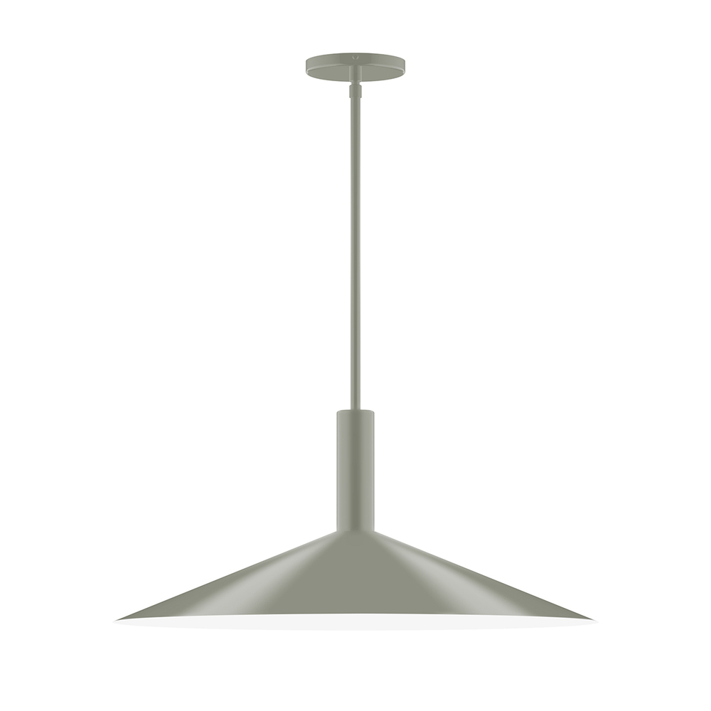 24" Zing Stem Hung Pendant, Moss Green