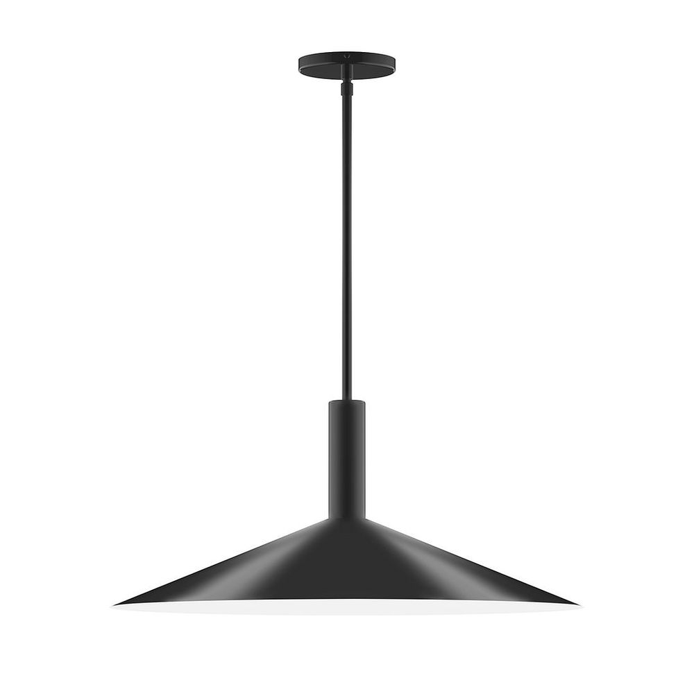 24" Zing Stem Hung Pendant, Black