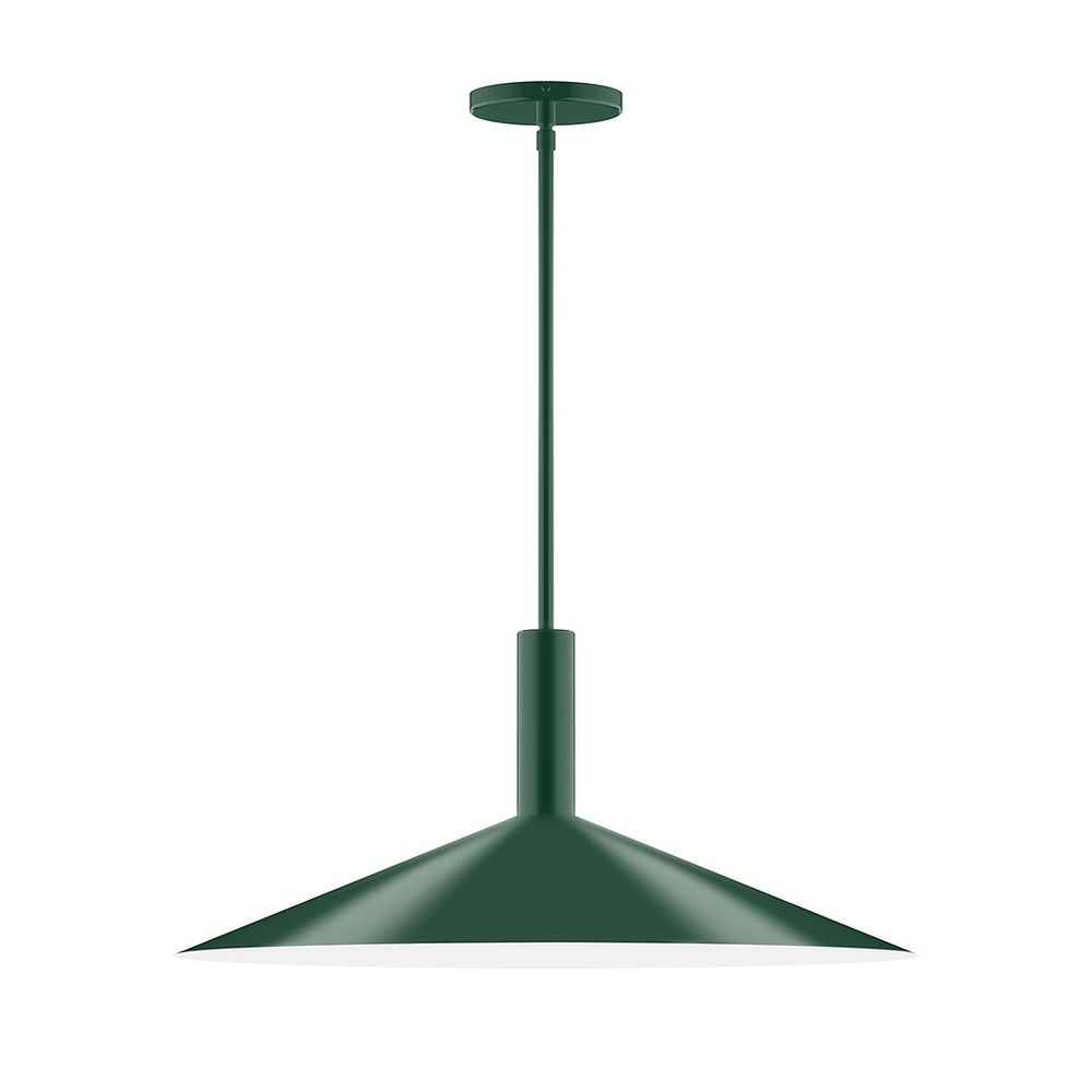 24" Zing Stem Hung Pendant, Forest Green