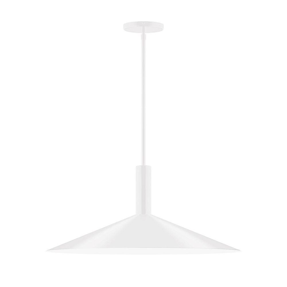 24" Zing Stem Hung Pendant, White