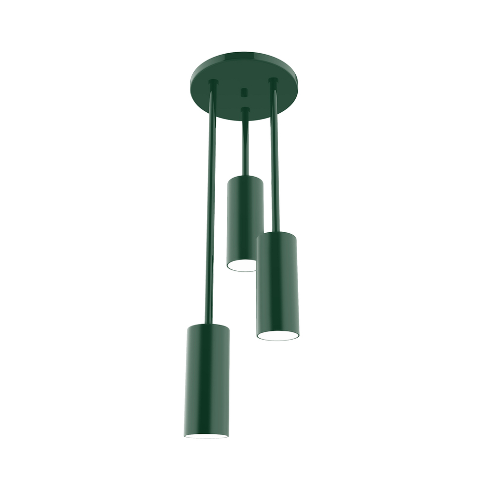 Martin 3-Light Stem Hung Pendant, Forest Green