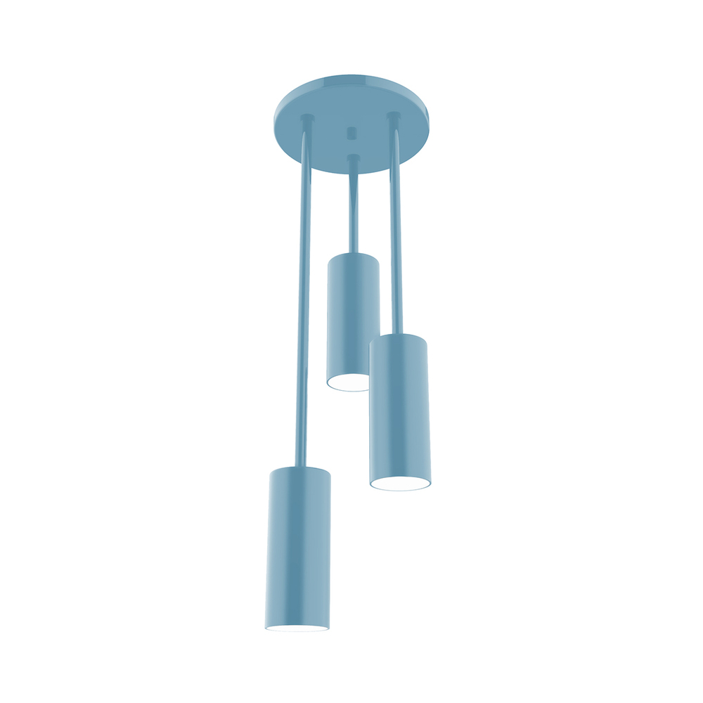 Martin 3-Light Stem Hung Pendant, Light Blue