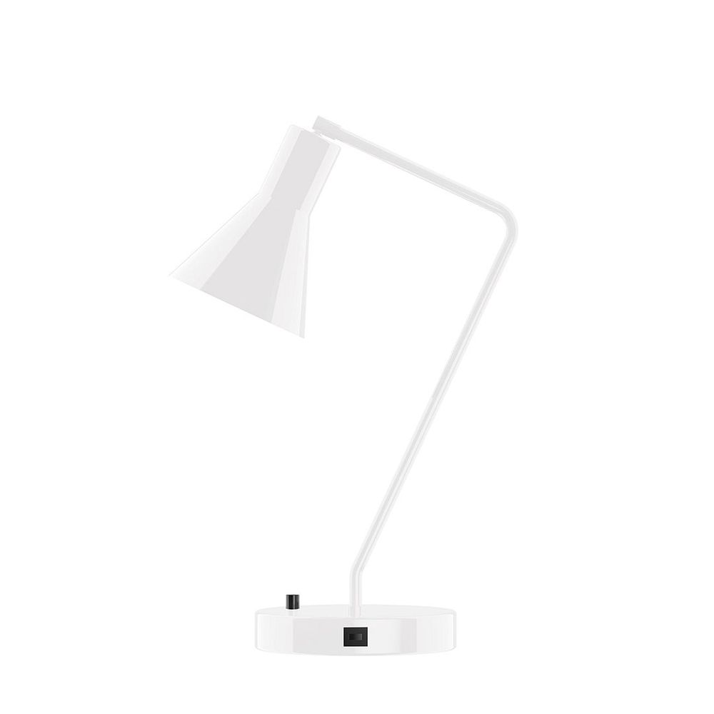 21" Flare Table Lamp, White