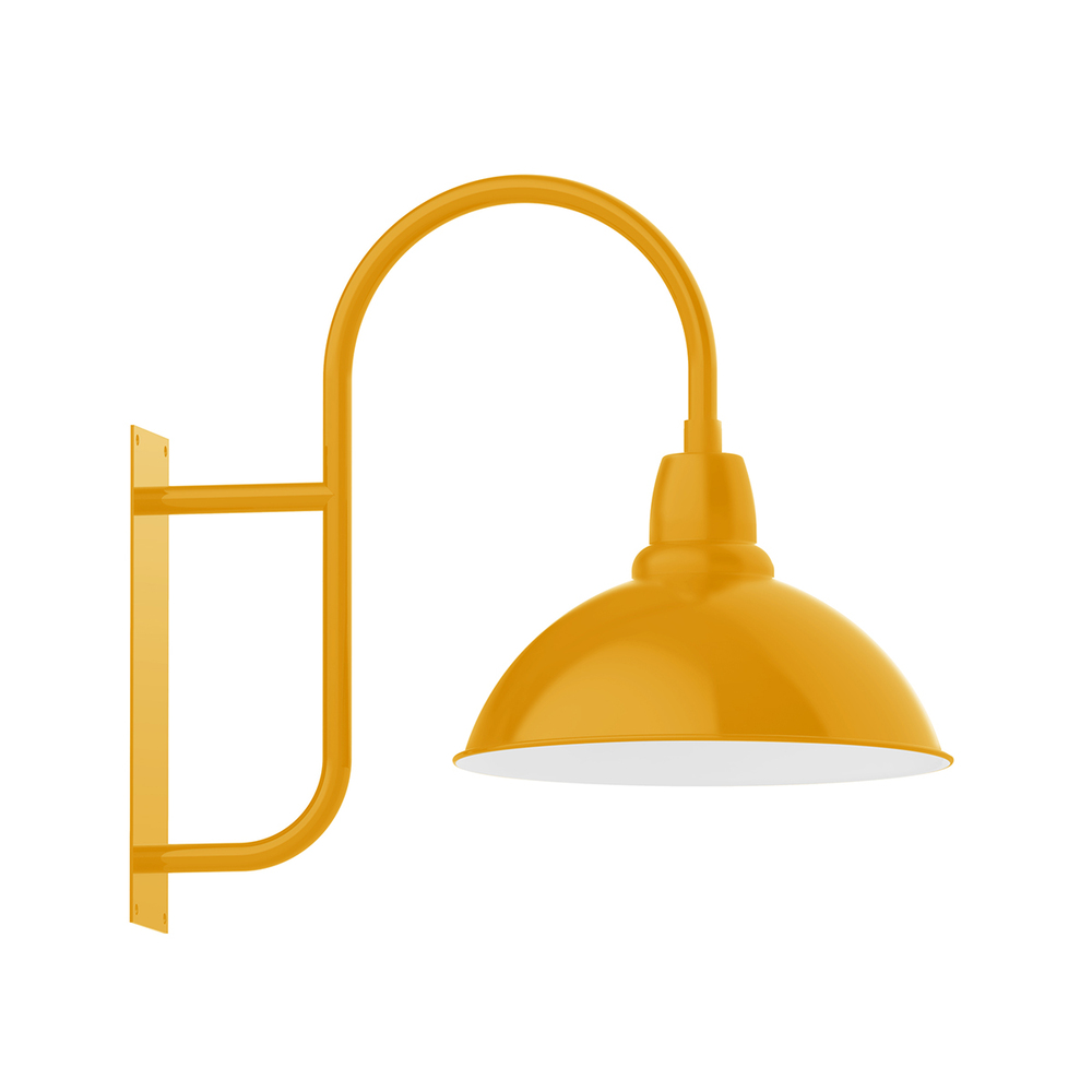 18" Cafe shade, wall mount light, Bright Yellow