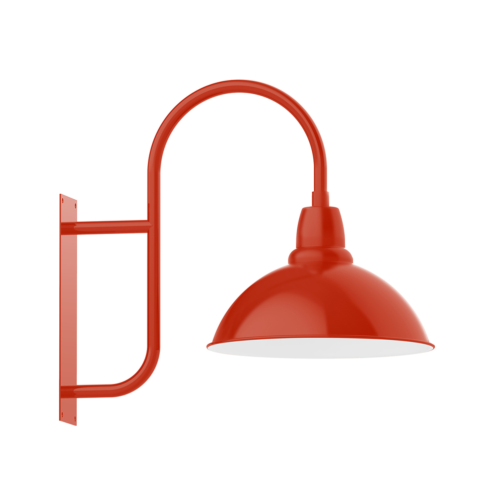 18" Cafe shade, wall mount light, Vermillion