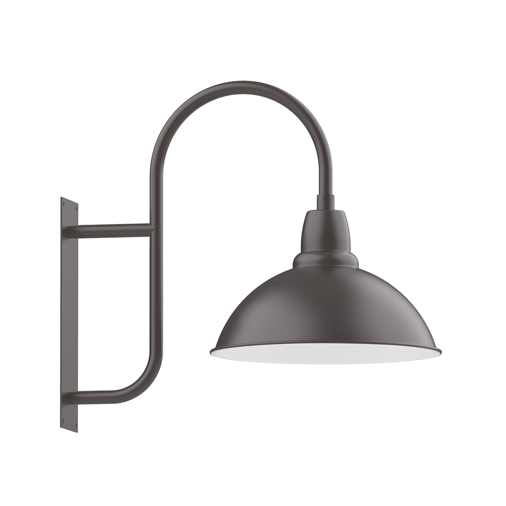 18" Cafe shade, wall mount light, Bronze Matte