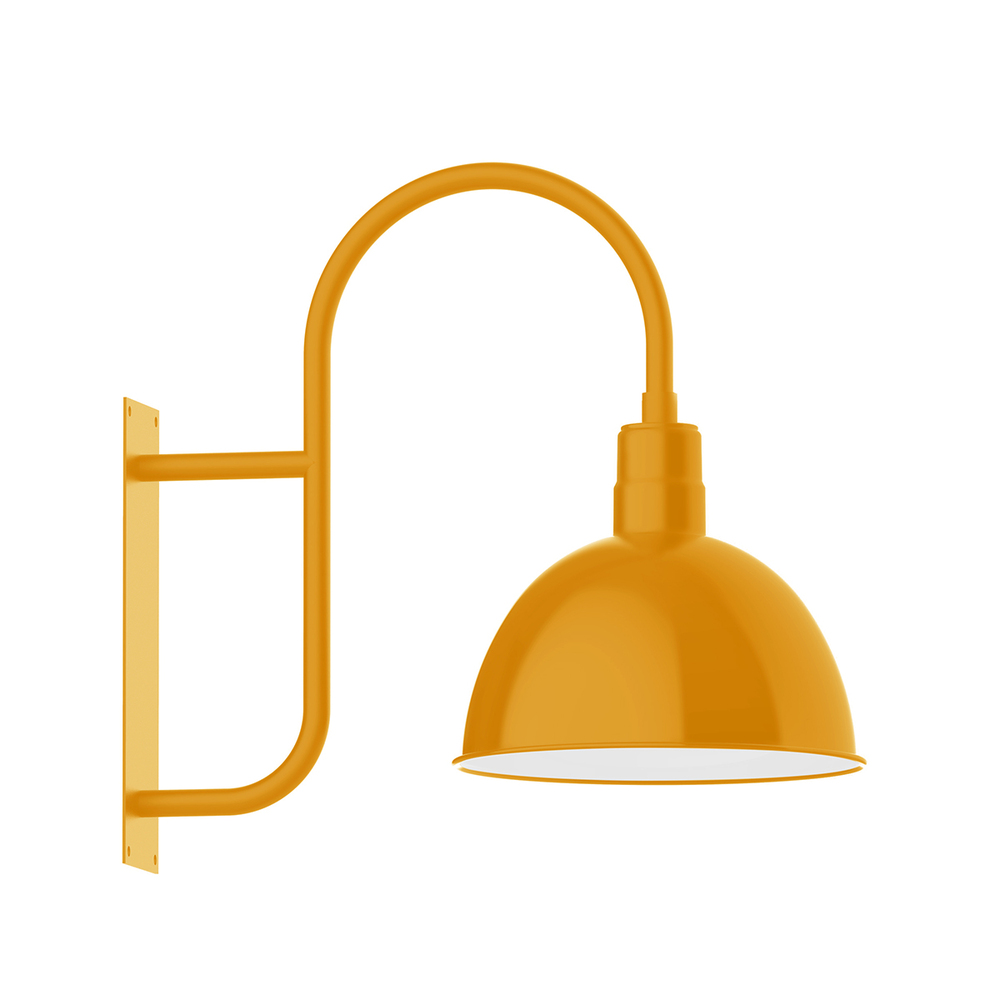 16" Deep Bowl shade, wall mount light, Bright Yellow