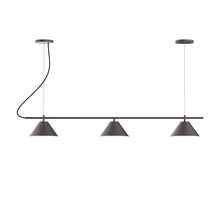 Montclair Light Works CHA421-57-C21-L12 - 3-Light Linear Pinnacle LED Chandelier with White SJT Cord, Bronze Matte
