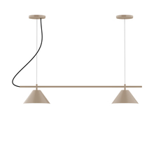 Montclair Light Works CHB421-18-C21-L12 - 2-Light Linear Pinnacle LED Chandelier with White SJT Cord, Clay