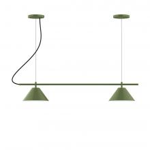 Montclair Light Works CHA421-55-C21-L12 - 3-Light Linear Pinnacle LED Chandelier with White SJT Cord, Barn Red