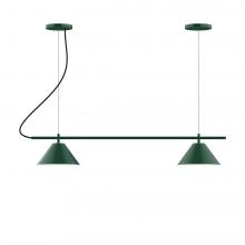 Montclair Light Works CHB421-19-C21-L12 - 2-Light Linear Pinnacle LED Chandelier with White SJT Cord, Terracotta