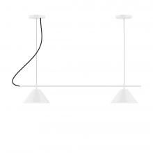 Montclair Light Works CHB421-20-C21-L12 - 2-Light Linear Pinnacle LED Chandelier with White SJT Cord, Mauve
