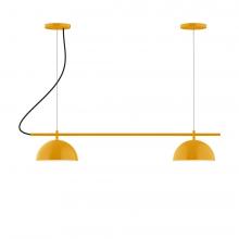 Montclair Light Works CHB421-54-C21-L12 - 2-Light Linear Pinnacle LED Chandelier with White SJT Cord, Light Blue