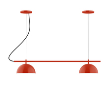 Montclair Light Works CHB431-26-C21-L12 - 2-Light Linear Arcade LED Chandelier with White SJT Cord, Vermillion