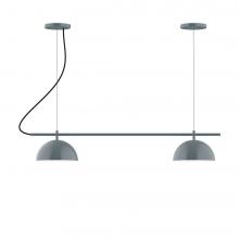 Montclair Light Works CHB421-55-L12 - 2-Light Linear Pinnacle LED Chandelier, Barn Red