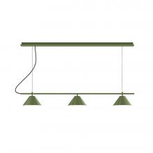Montclair Light Works CHB431-41-L12 - 2-Light Linear Arcade LED Chandelier, Black