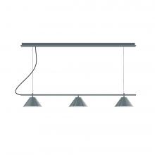 Montclair Light Works CHB431-42-C21-L12 - 2-Light Linear Arcade LED Chandelier with White SJT Cord, Forest Green