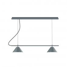 Montclair Light Works CHBX445-40-L12 - 2-Light Linear Nest LED Chandelier, Slate Gray