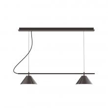Montclair Light Works CHBX445-51-C21-L12 - 2-Light Linear Nest LED Chandelier with White SJT Cord, Architectural Bronze