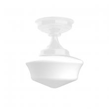 Montclair Light Works FMA021-44 - 12" Schoolhouse glass, flush mount ceiling light, White