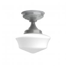 Montclair Light Works FMA021-49 - 12" Schoolhouse glass, flush mount ceiling light, Painted Galvanized