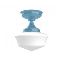 Montclair Light Works FMA021-54 - 12" Schoolhouse glass, flush mount ceiling light, Light Blue