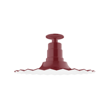 Montclair Light Works FMB159-55 - 16" Radial shade, Flush Mount Light ceiling light, Barn Red