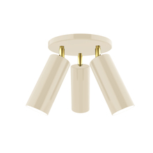 Montclair Light Works FMH440-18-91 - Martin 3-light Flush Mount, Clay with Brushed Brass Swivels