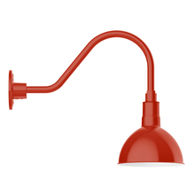 Montclair Light Works GNA114-26 - 8" Deep Bowl shade, gooseneck wall mount, Vermillion