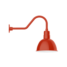 Montclair Light Works GNB116-26 - 12" Deep Bowl shade, gooseneck wall mount, Vermillion