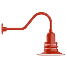 Montclair Light Works GNB148-26 - 12" Atomic shade, gooseneck wall mount, Vermillion