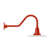 Montclair Light Works GNB158-26 - 12" Radial shade, gooseneck wall mount, Vermillion