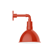 Montclair Light Works GNM115-26 - 10" Deep Bowl shade, straight arm wall mount, Vermillion