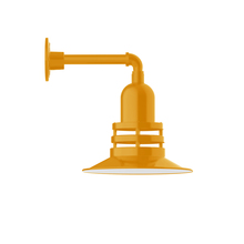 Montclair Light Works GNN148-21 - 12" Atomic shade, Straight Arm wall mount, Bright Yellow