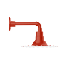 Montclair Light Works GNN158-26 - 12" Radial shade, Straight Arm wall mount, Vermillion