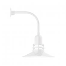 Montclair Light Works GNU149-44 - 16" Atomic shade, Curved Arm wall mount, White