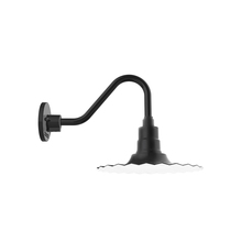 Montclair Light Works GNV158-41 - 12" Radial shade, Gooseneck wall mount, Black