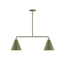 Montclair Light Works MSG420-22 - 2-Light Jynx Linear Pendant, Fern Green