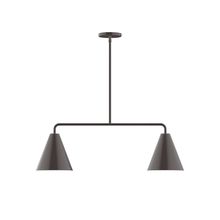 Montclair Light Works MSG420-51 - 2-Light Jynx Linear Pendant, Architectural Bronze